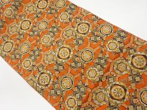 リサイクル　亀甲花菱に華文模様織出し名古屋帯